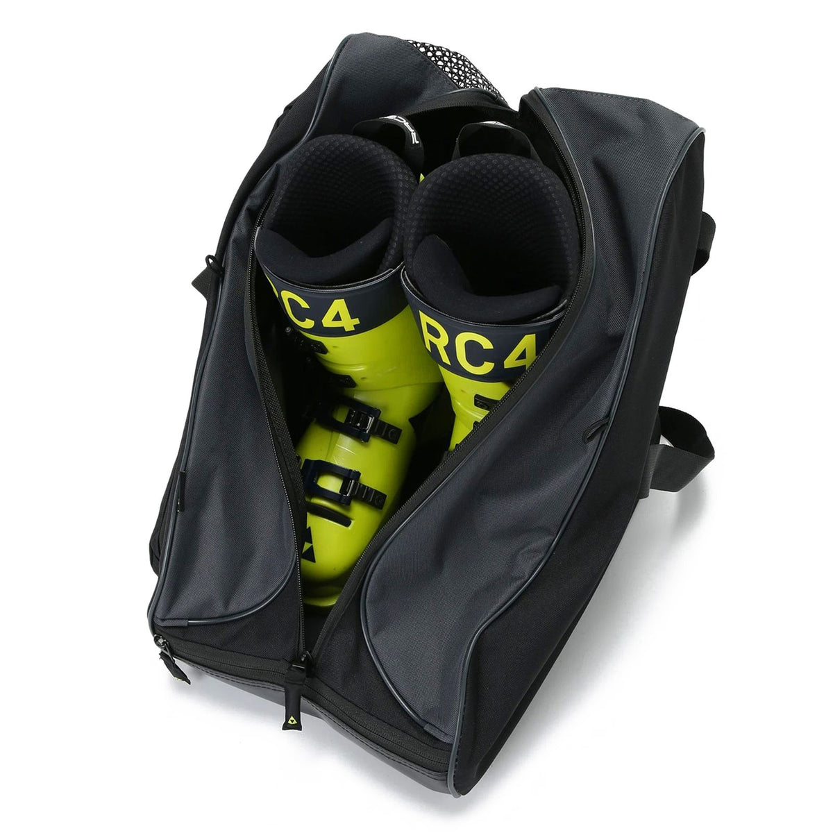 Ski Boot Bag with Ventilation Mesh & Water-Resistant Bottom - Black/Yellow
