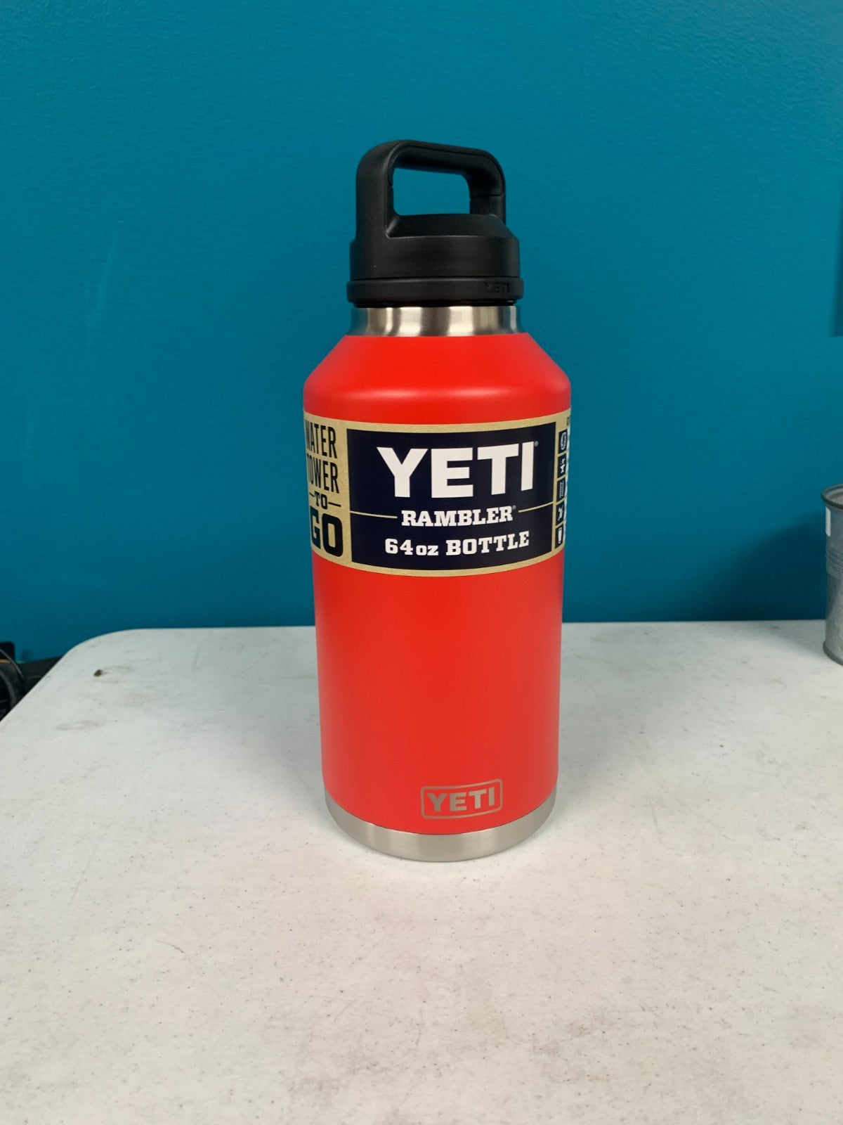 Yeti Rambler 64oz Water Bottle Rescue Red - Dishwasher Safe, Leakproof