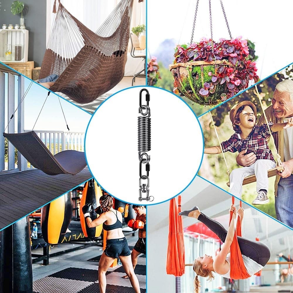 Heavy Duty Boxing Punching Bag Hanger with Swivel & Spring - Indoor Outdoor Use