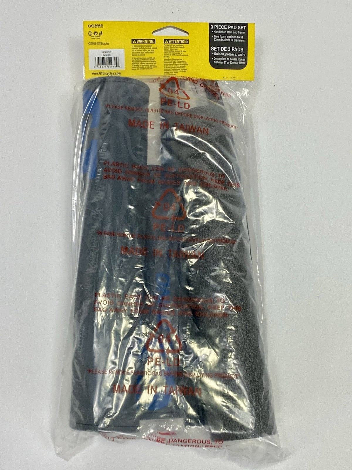 BMX Pad Set for GT DYNO 1989 Re-issue - Reflective Frame, Handlebar & Stem Pads, Black & Blue