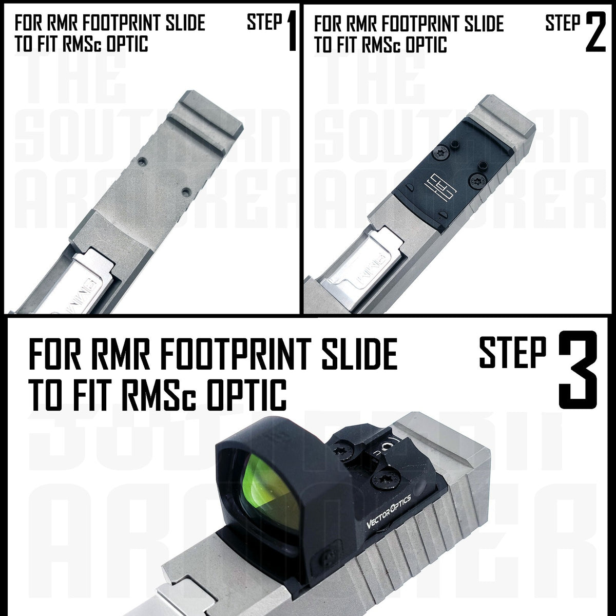 RMR to RMSc Optic Adapter Plate for RMR-Cut Slides | High-Strength Aluminum