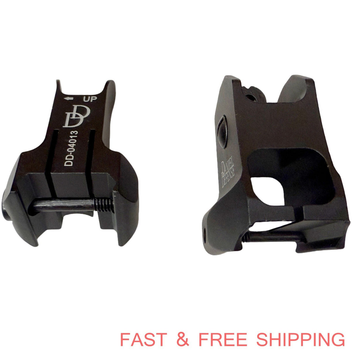 Low Profile Tactical Metal Sights Set for Rifles - Front & Rear, CNC Aluminum