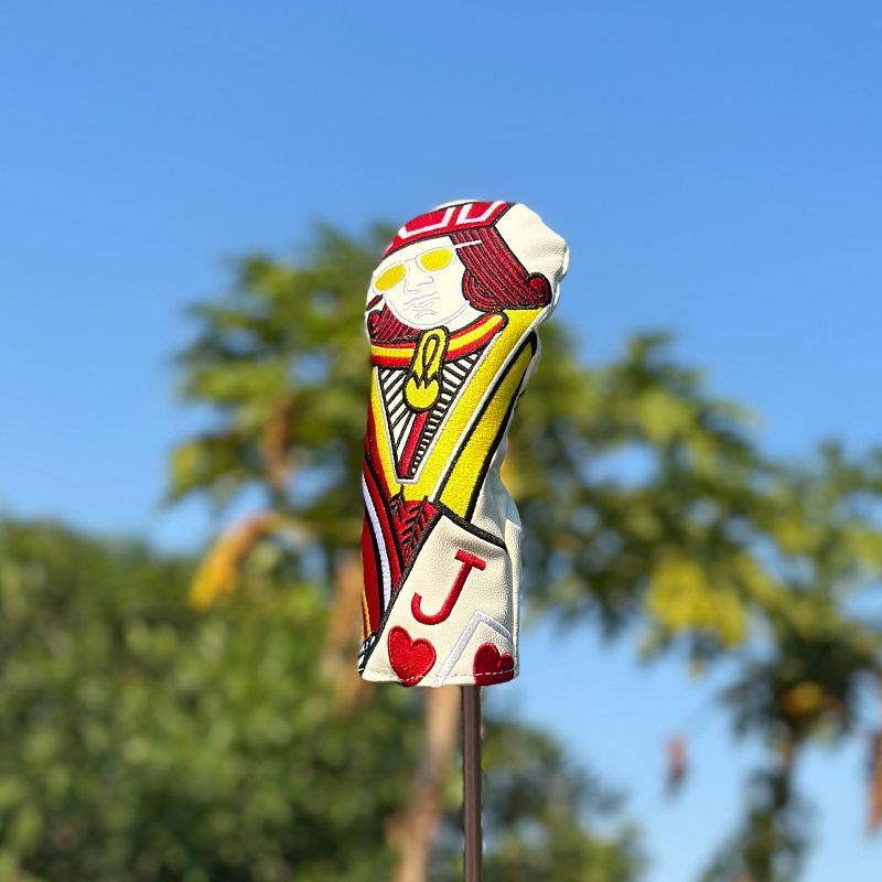 4-Pack Poker King & Queen Golf Club Head Covers for Driver & Fairway Woods