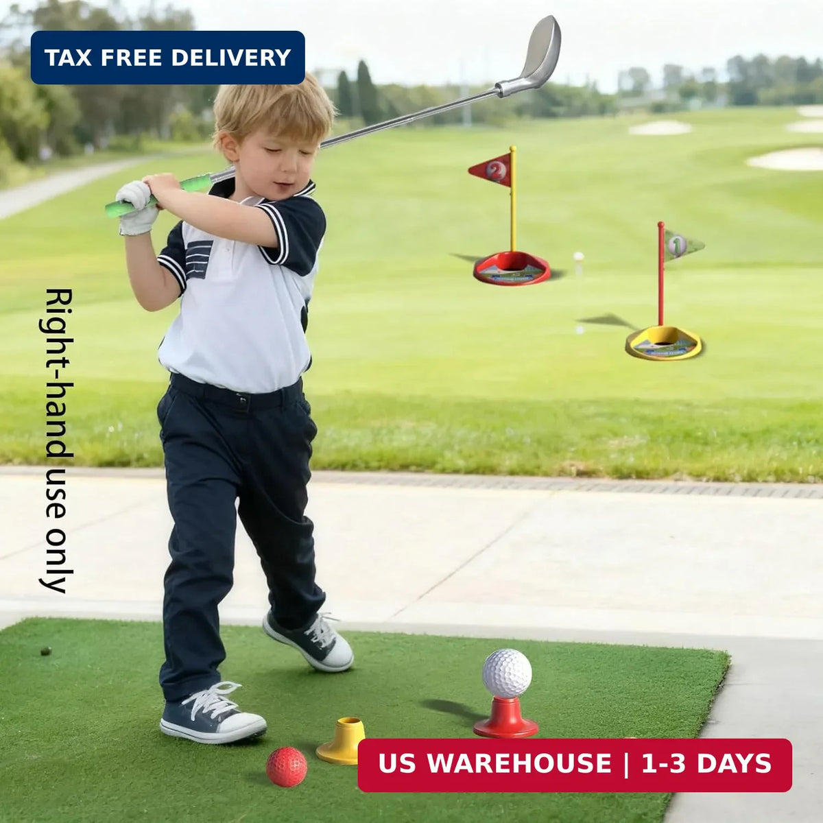 Kids Golf Club Set for Ages 3-8 Adjustable Indoor & Outdoor Play