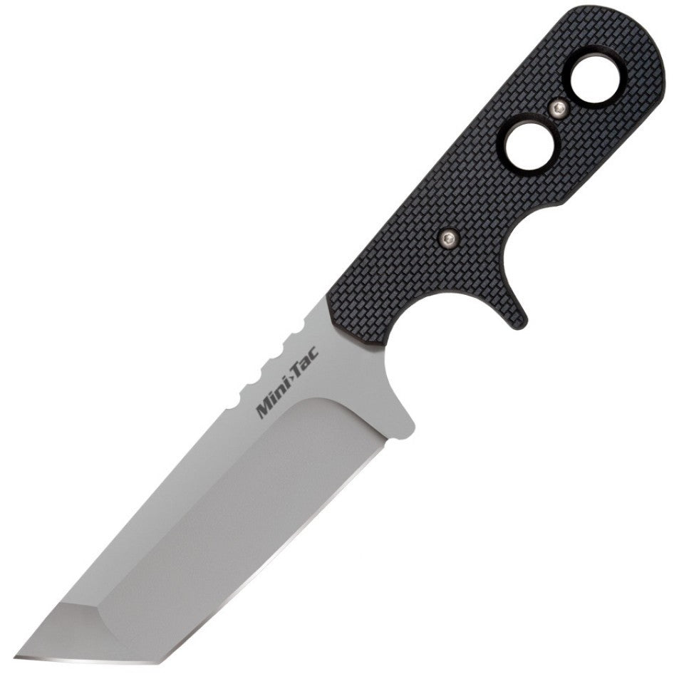 Mini Tac Neck Fixed Blade Knife 3.7" AUS-8 Tanto with Griv-Ex Handle