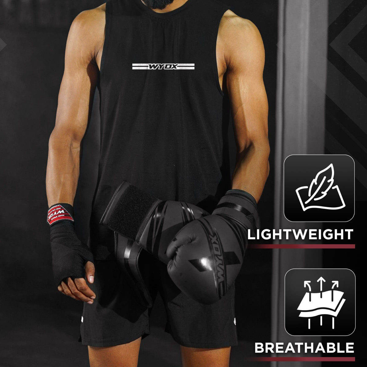 Boxing Gloves & Hand Wraps Set for MMA, Kickboxing & Muay Thai Training