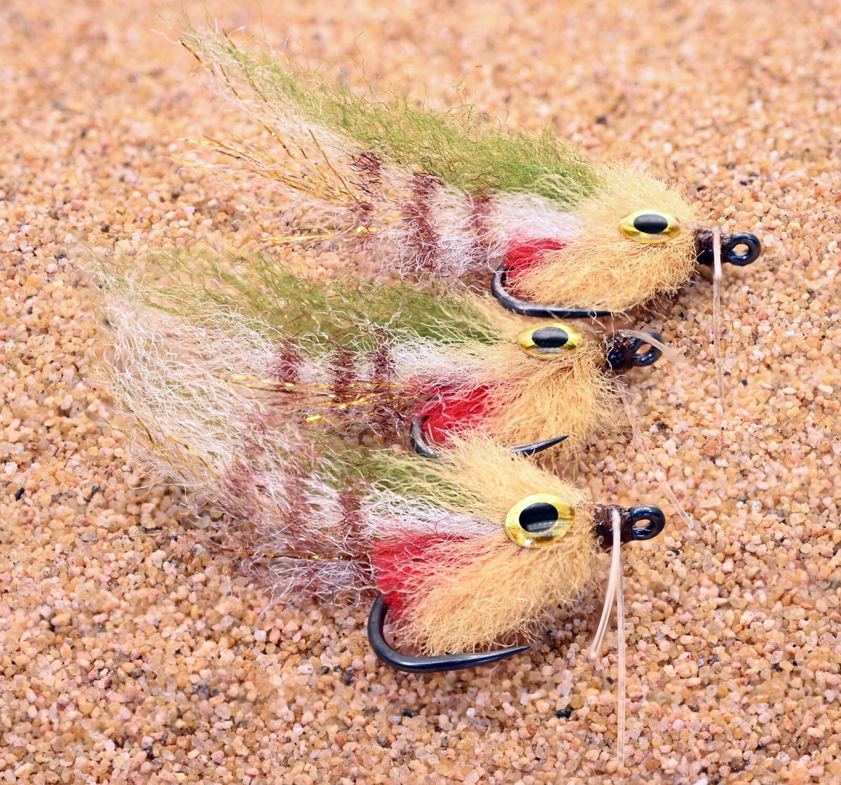 Saltwater Fishing Fly Set for Tarpon Snook Reds - 3 Pack #2 Hooks