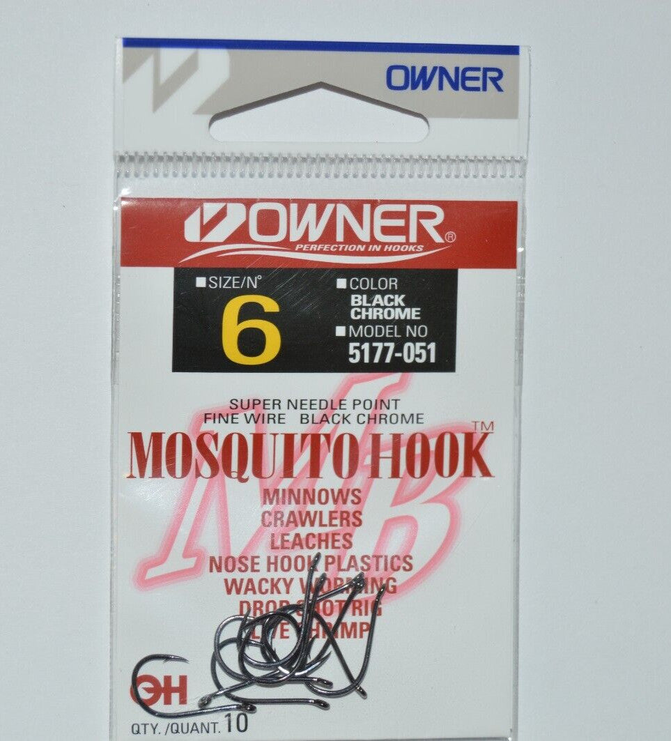 3 Pack Fishing Drop Shot Wacky Minnow Mosquito Nose Hooks Size 6