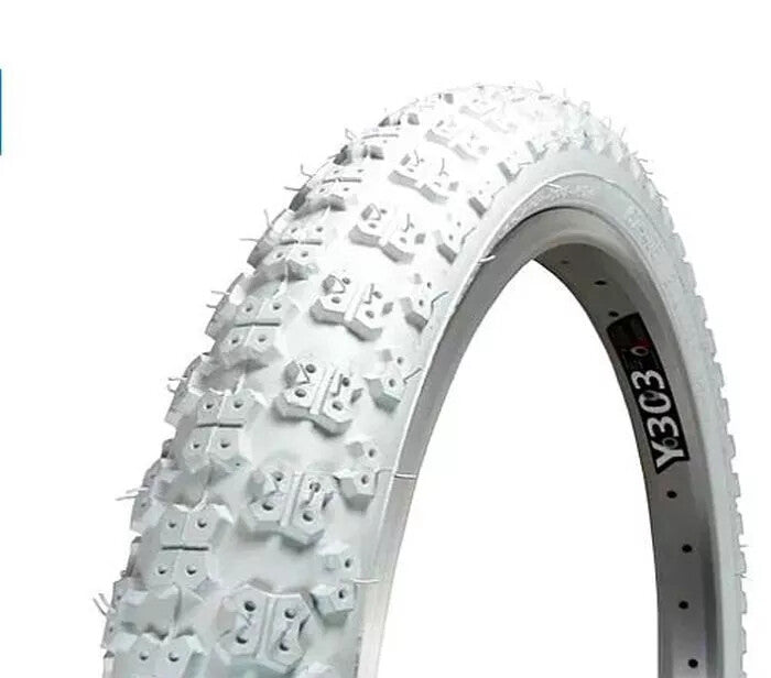 Kids BMX Bike Tire 14x2.125 Knobby Tread - Black or White, ISO 254