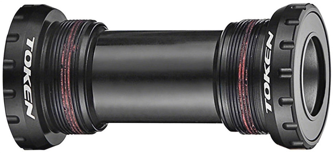 Token TK878 Threaded Bicycle Bottom Bracket - Shimano HollowTech II, Black