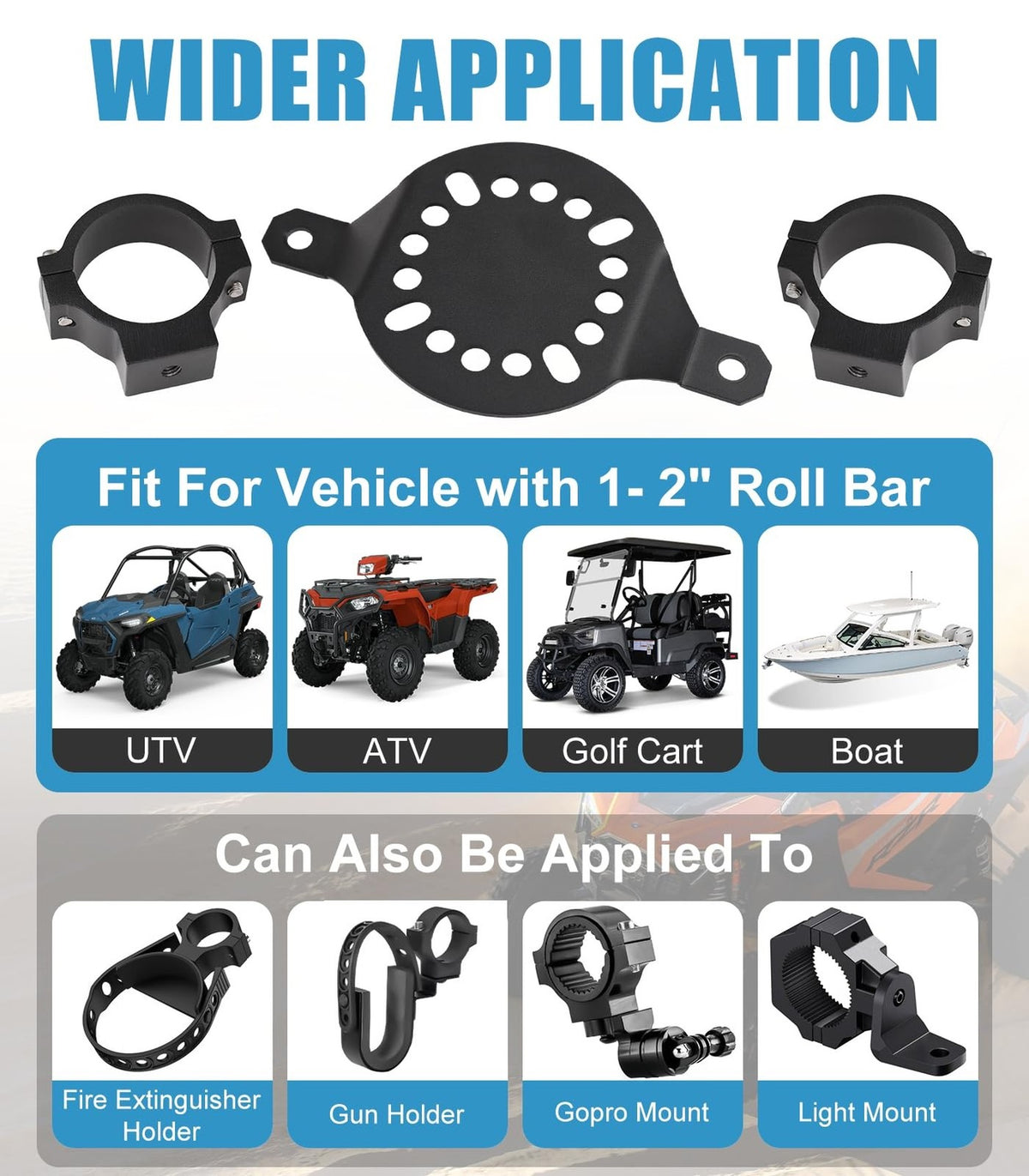 UTV Gas Can Mount Water Tank Oil Can Holder for Polaris RZR Talon Can-Am