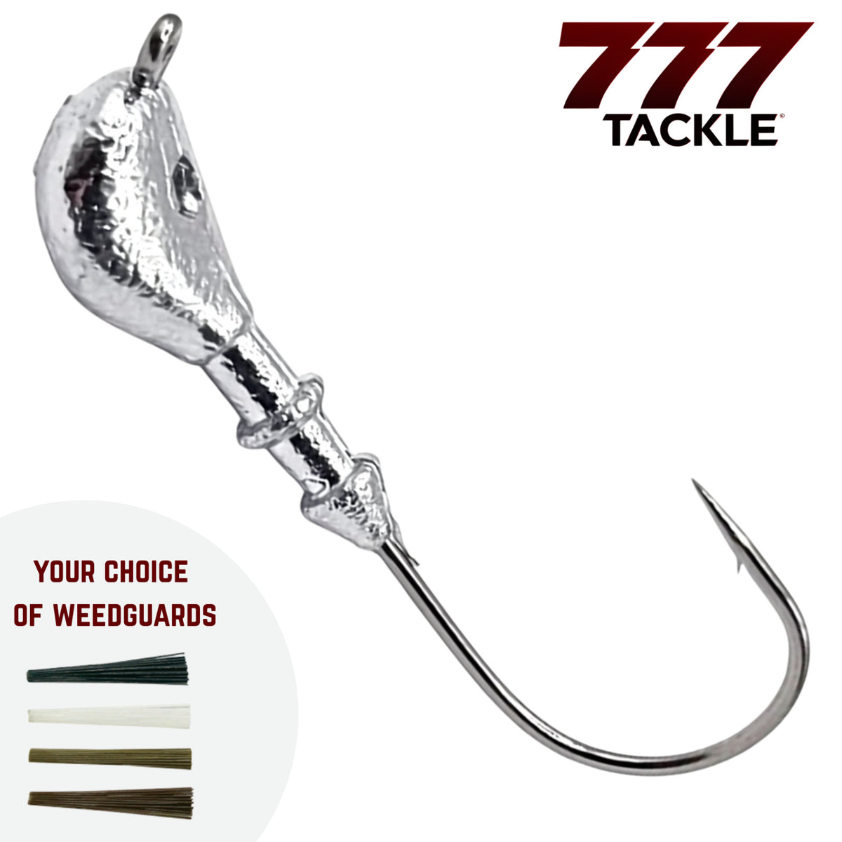Unpainted Bass Fishing Jig Head with VMC Hook | Multiple Pack Sizes