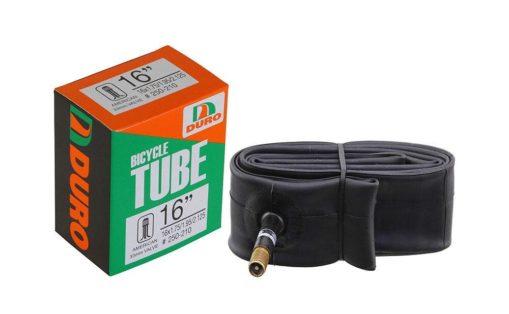 16-inch Bicycle Inner Tube with Schrader Valve - 33mm, Fits 1.75-2.125 Tire Widths