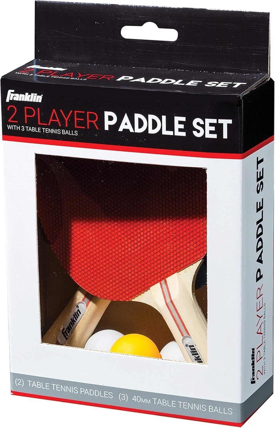 Franklin Sports Table Tennis Paddles Set with 3 Balls – 2 Player Boxed