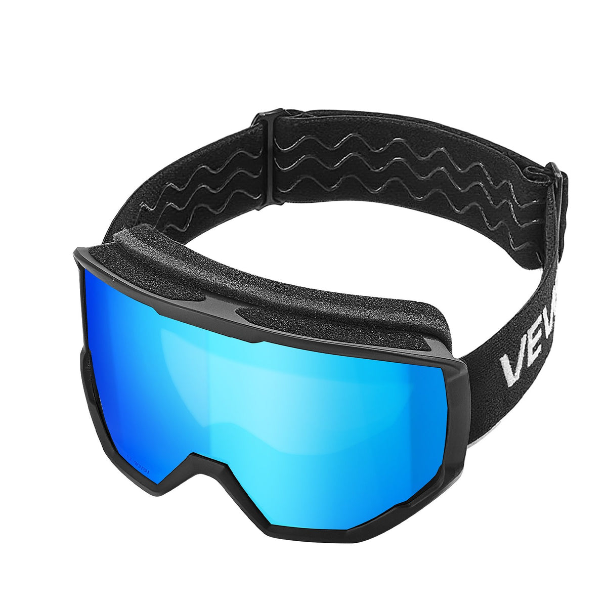 Ski Goggles with Cylindrical Lens & Ice Blue Revo Coating - Snowboard & Ski Gear