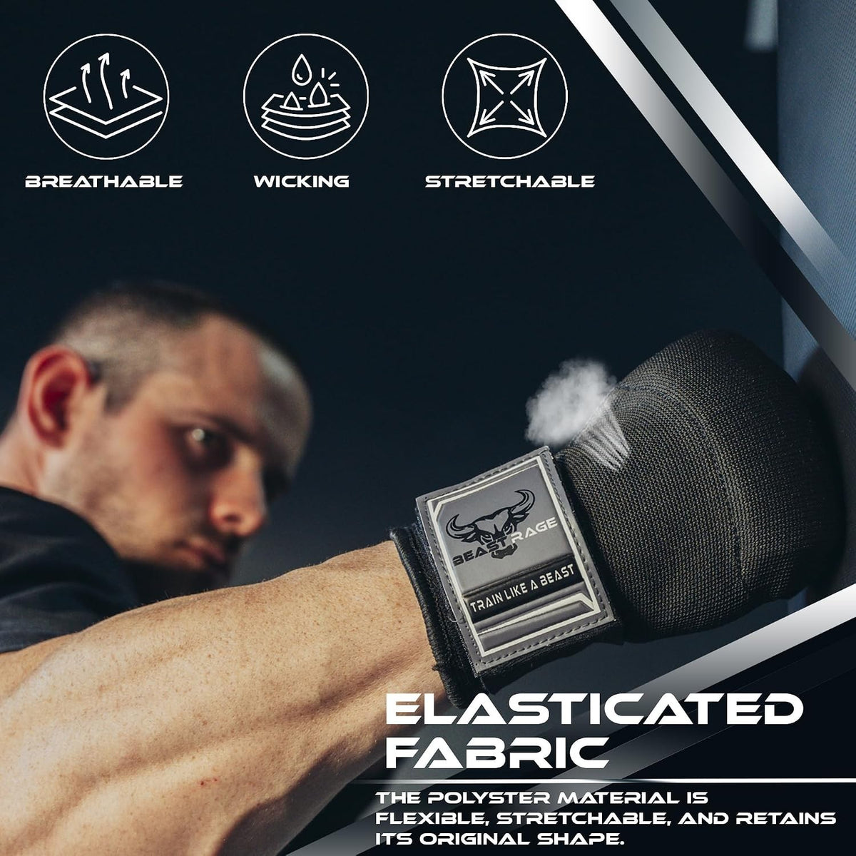 Inner Boxing Gloves with Hand Wraps 36'' Wrist Support for MMA Muay Thai