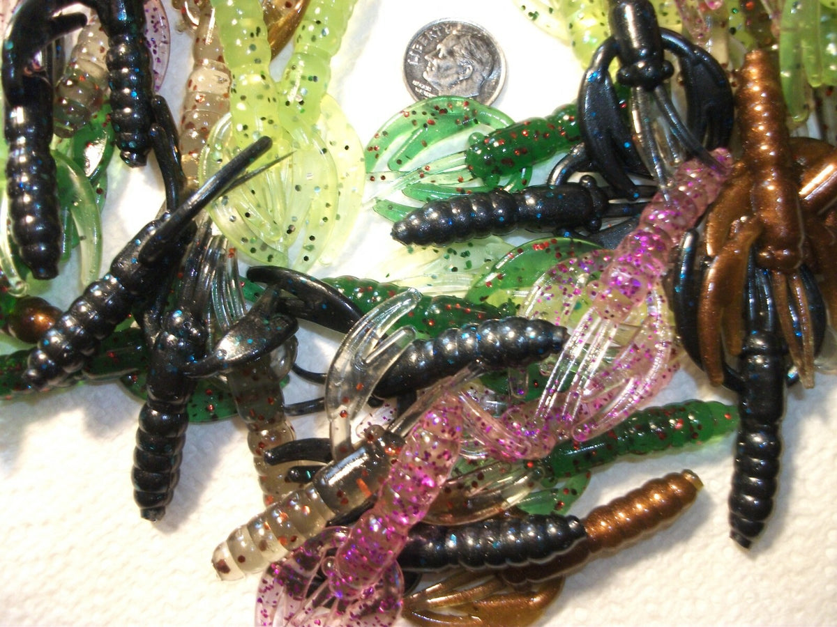 Mixed Soft Plastic Crawfish and Crappie Fishing Lures - 50 Pcs