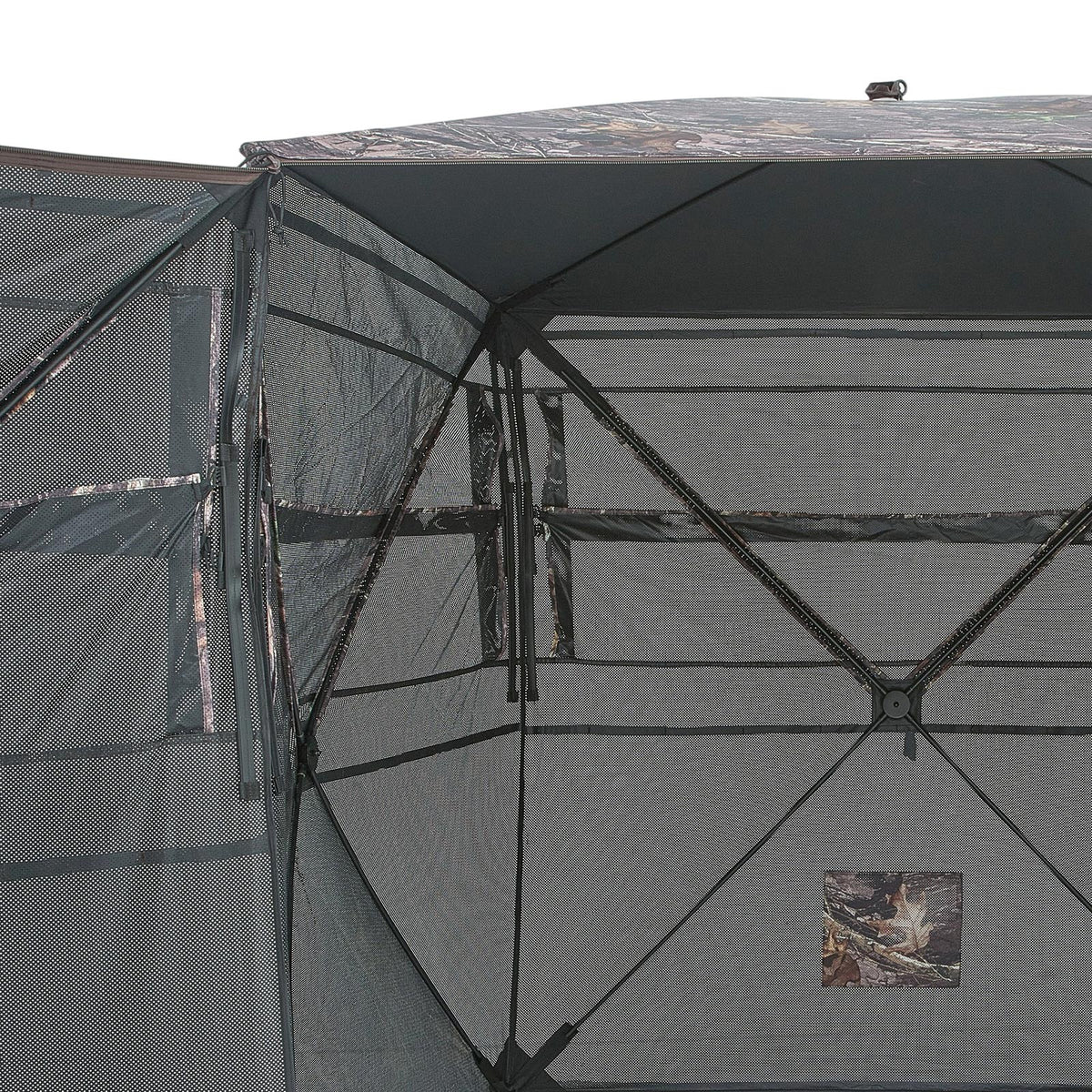 360° See-Through Hunting Blind for 4-5 Persons Ground Mesh Shelter