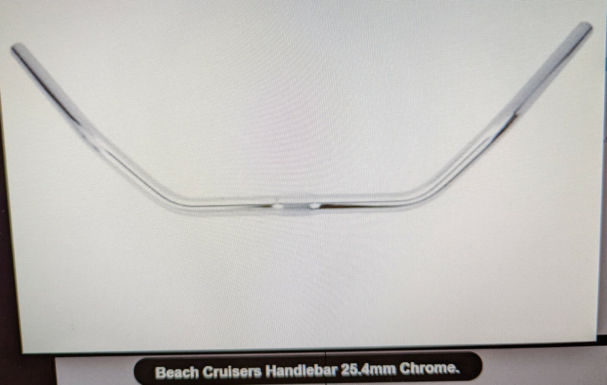 Chrome Beach Cruiser Handlebar 22.2mm 10 Inch Pullback Bicycle Bar