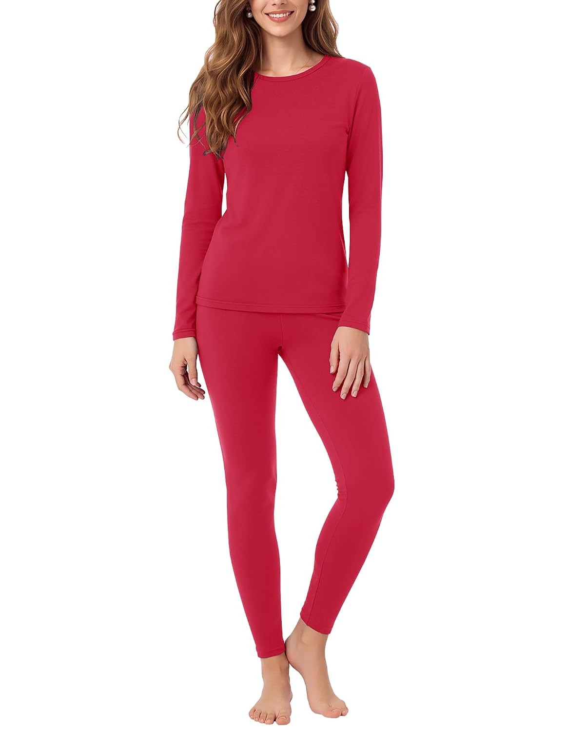 Women's Fleece-Lined Thermal Underwear Set for Winter - Long Johns