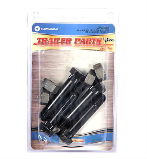9/16 Inch x 3 Inch Shackle Bolts with Nuts for Trailer Springs - 4 Pack