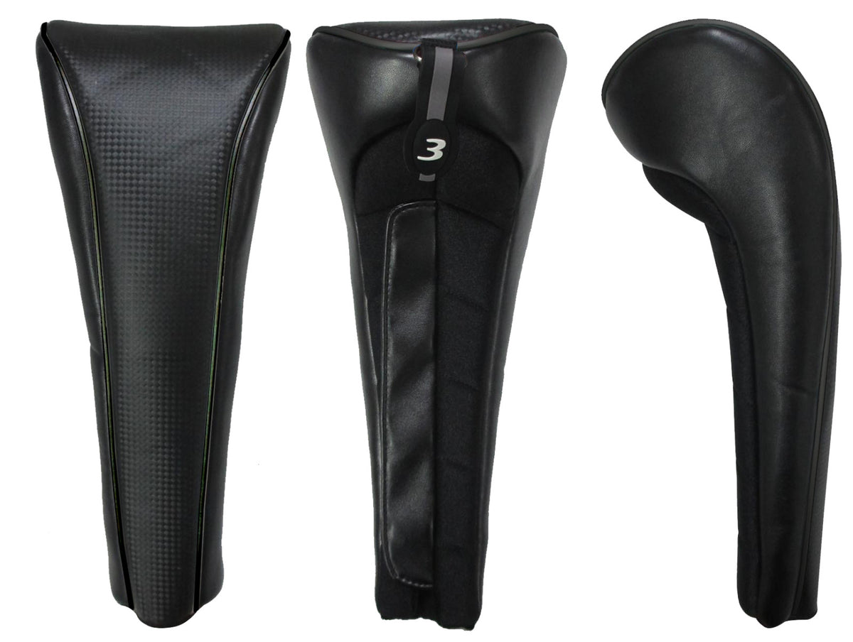 Golf Club Headcover with Magnetic Closure Fit 250cc Fairway Woods Black