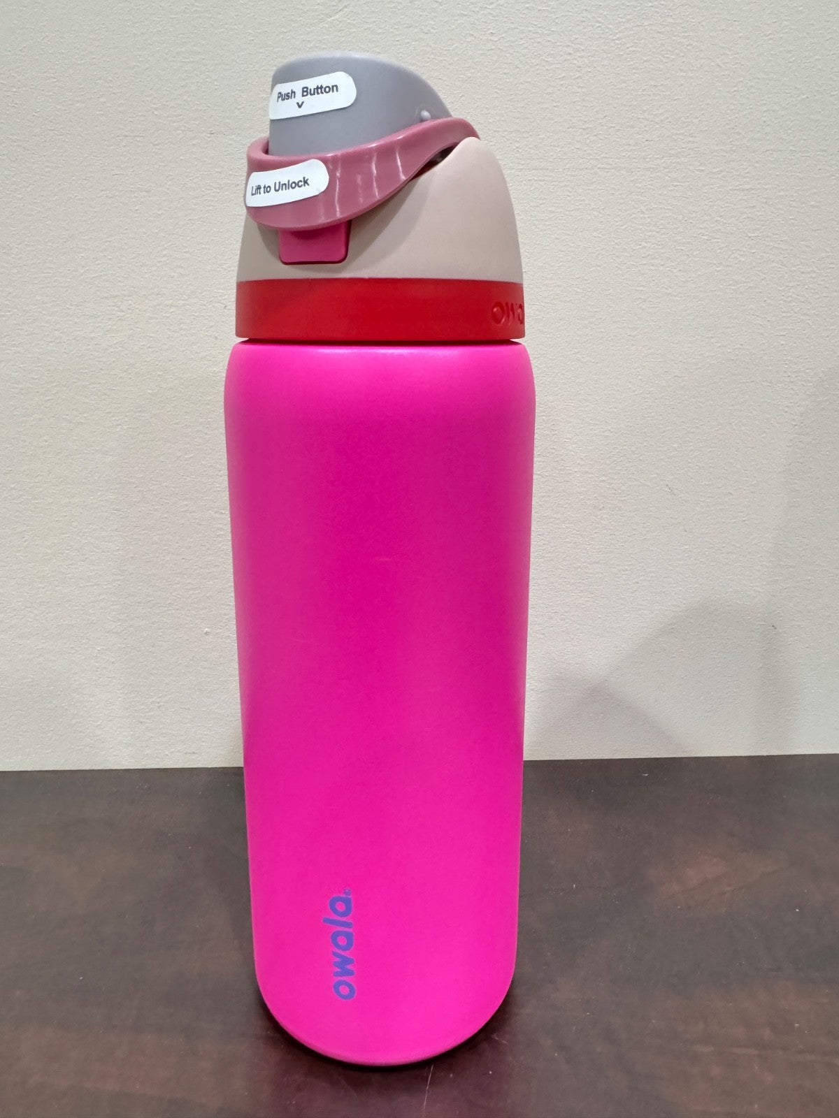 32oz Stainless Steel Water Bottle with Leak Proof Straw - Hot Pink