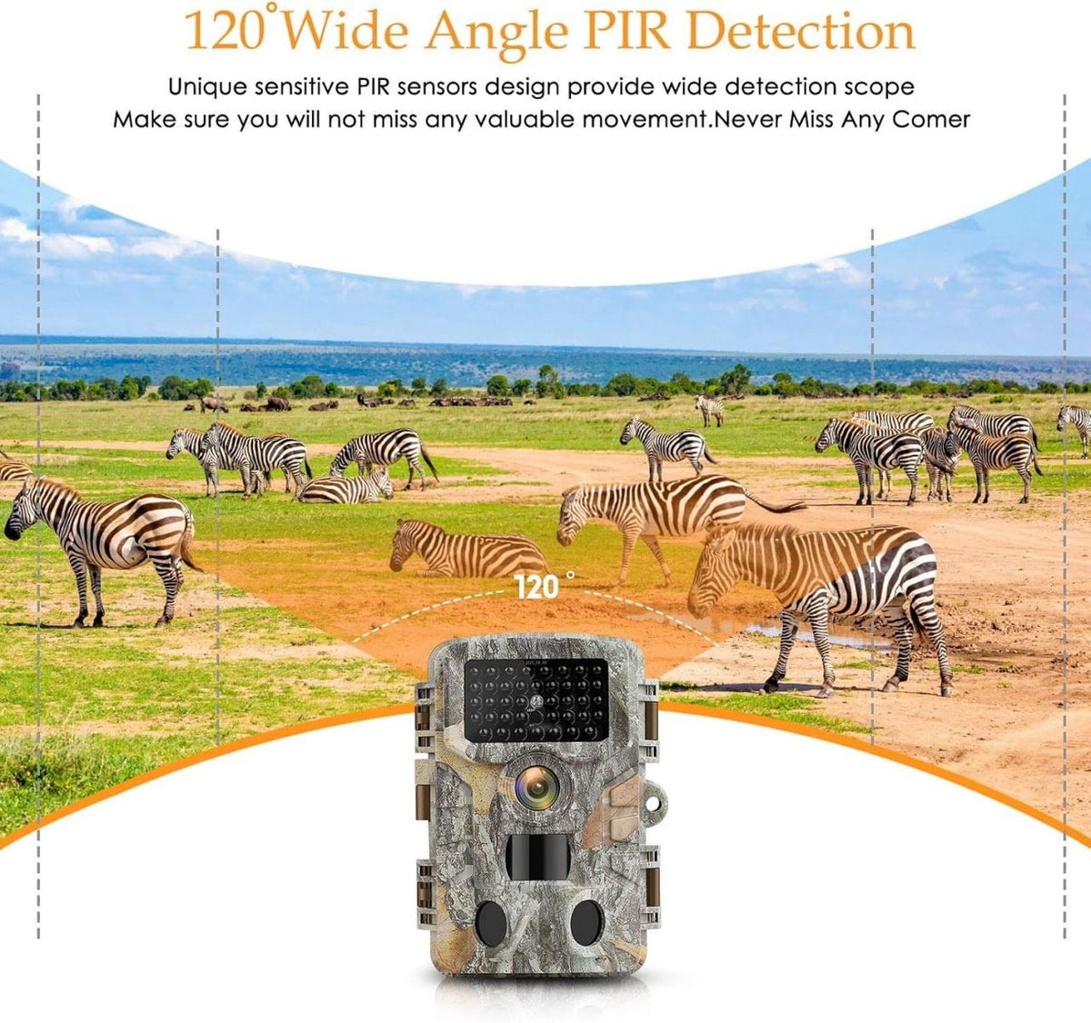 Digital Trail Camera 1080p Night Vision Waterproof 120° Motion Detector