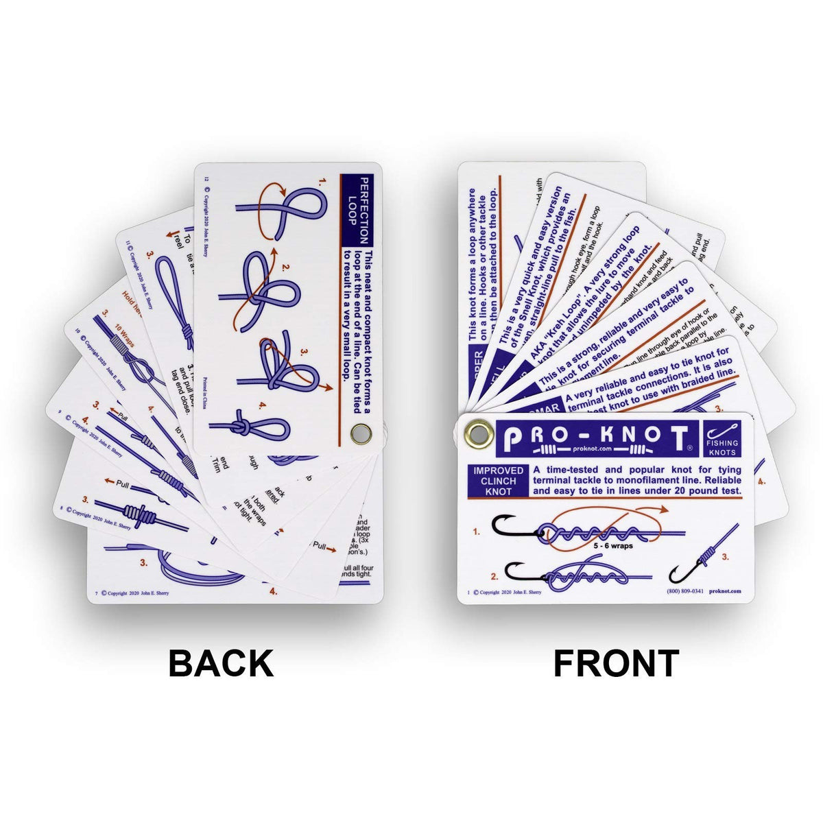 Fishing Knot Cards Waterproof Set - 12 Essential Tying Instructions