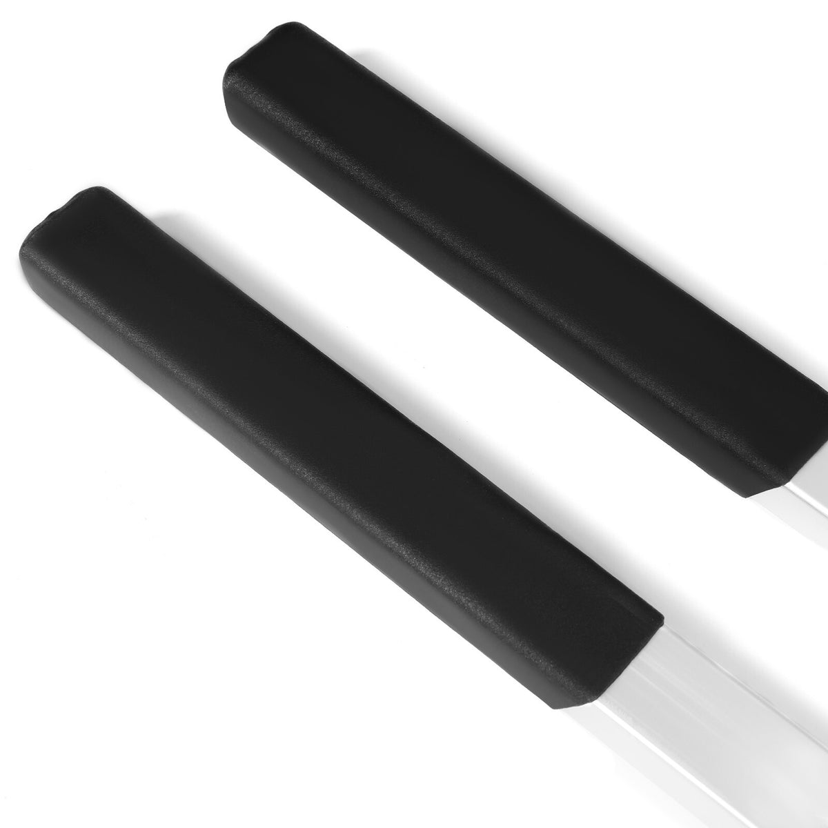 Universal Snowmobile Trailer Ski Tie Down Bars with Black Boots - 2 Pack