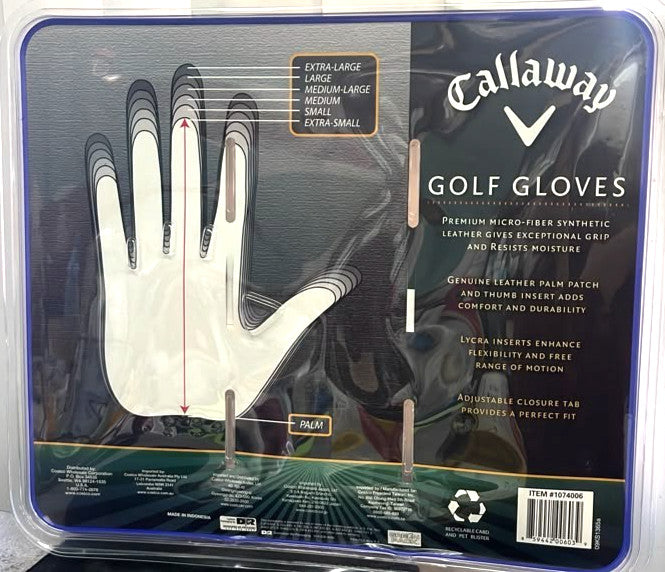 Golf Gloves 3-Pack Micro-Fiber Synthetic Leather Medium/Large - Premium Quality