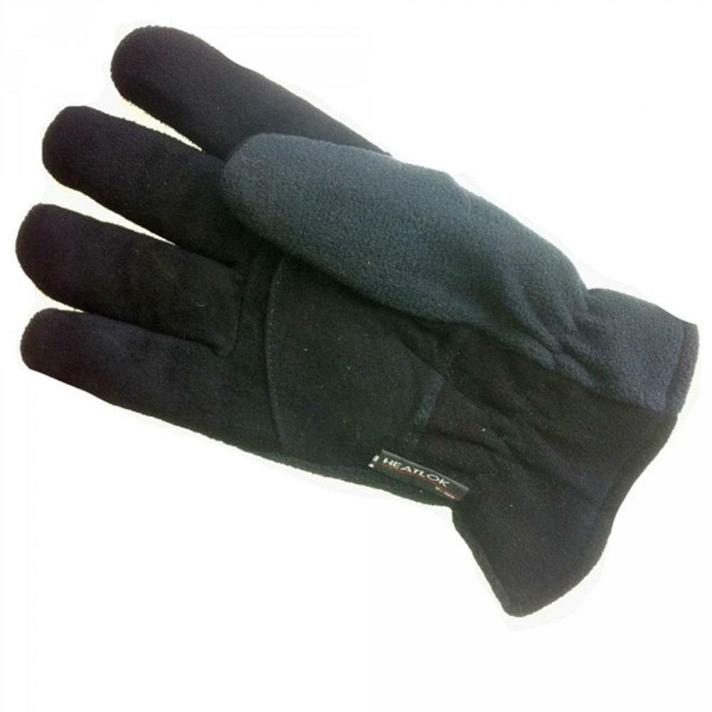 Adult Heatlock Fleece Winter Gloves - Black, Multiple Sizes