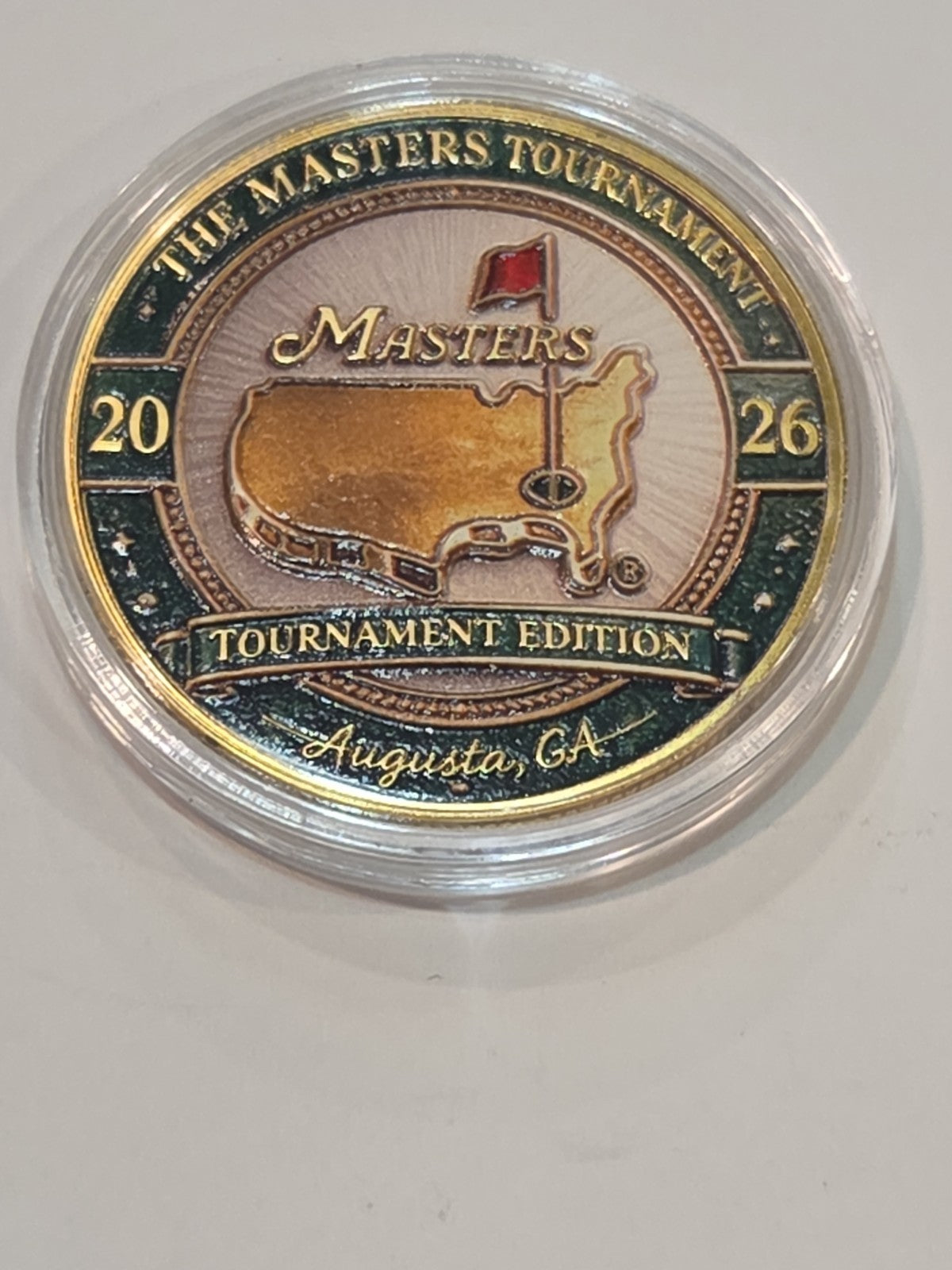 2026 Masters Jumbo Coin & Ball Marker 40mm with Case - Multicolor