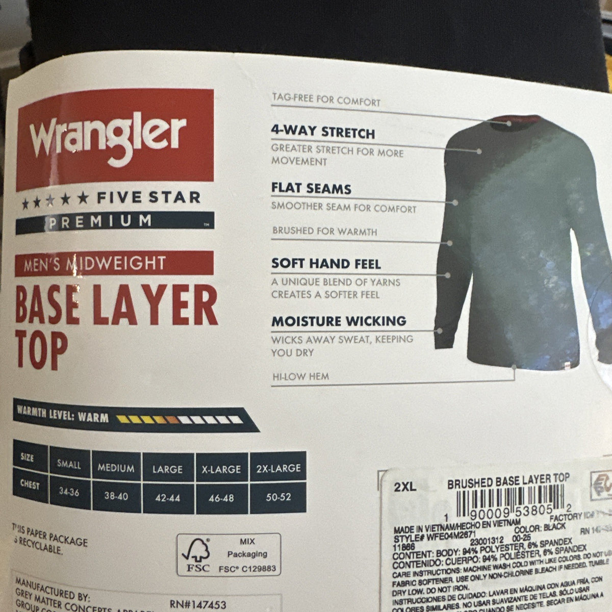 Men's Thermal Base Layer Top - Midweight, 4-Way Stretch, Recycled Polyester