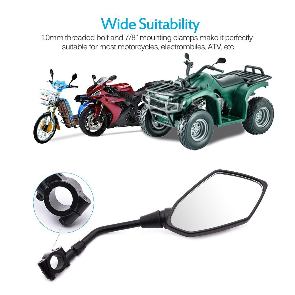 Universal 7/8" Handlebar End Rearview Mirror for Motorcycle Side View