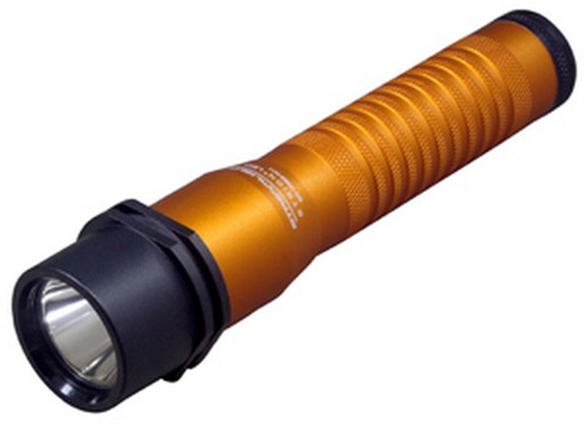 LED Rechargeable Flashlight Orange with Battery - Durable & Water-Resistant