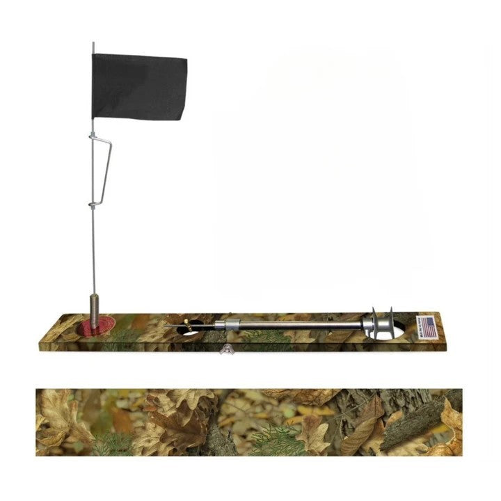 Ice Fishing Tip-Up Camouflage with Black Flag - Beaver Dam