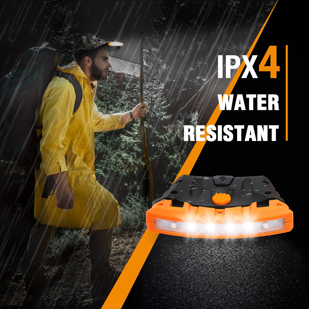 Rechargeable Waterproof Clip-On Hat Light with Memory Function - 2 Pack