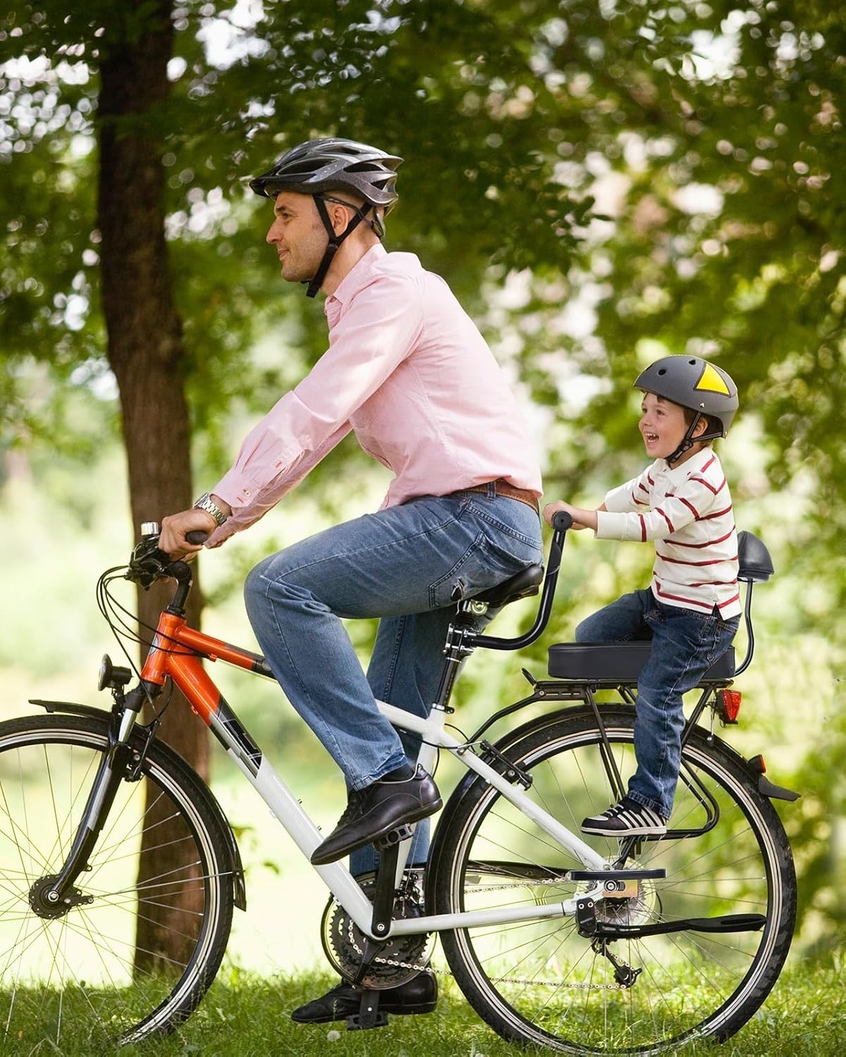 Kids Bicycle Seat Set with Backrest & Safety Armrest - Fits Most Bikes