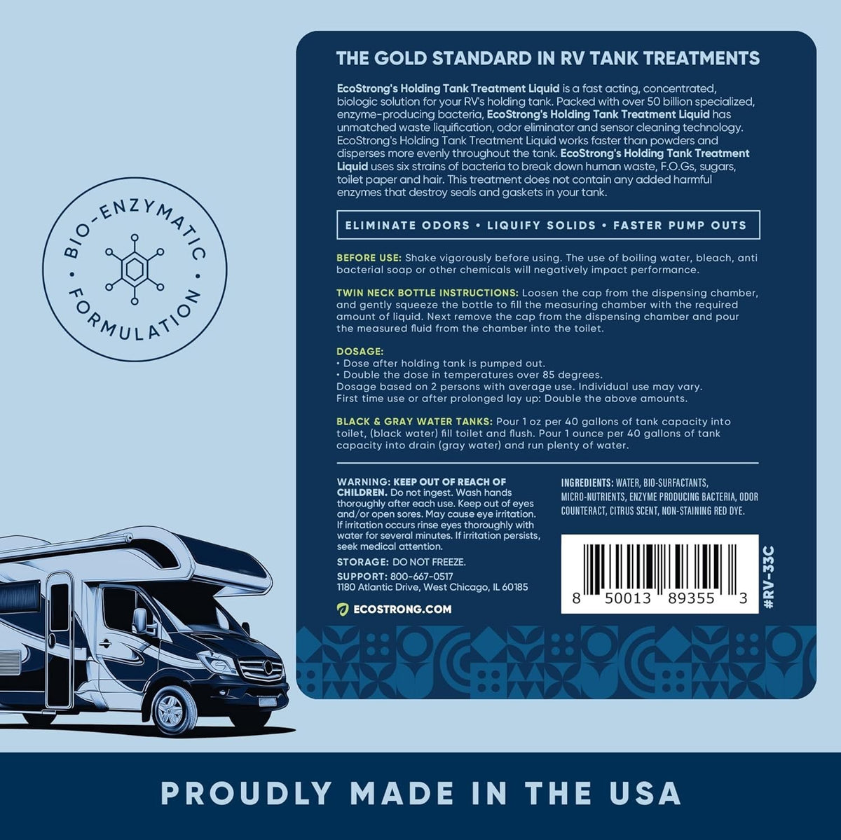 RV Black Tank Cleaner with Odor Eliminator and Waste Digester