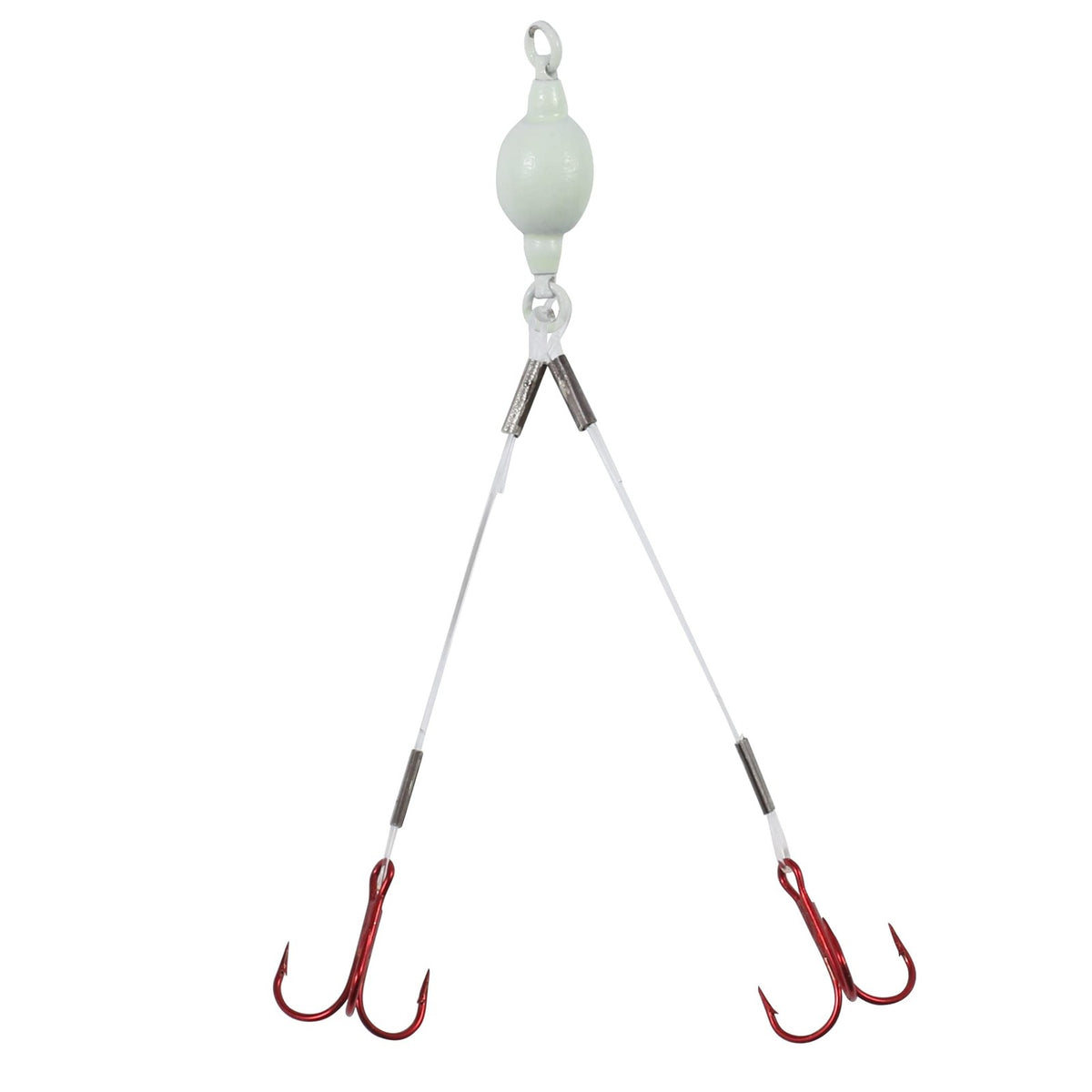 Weighted Fishing Rig Mono #10 HK GLO White 3 Inch Predator Tackle