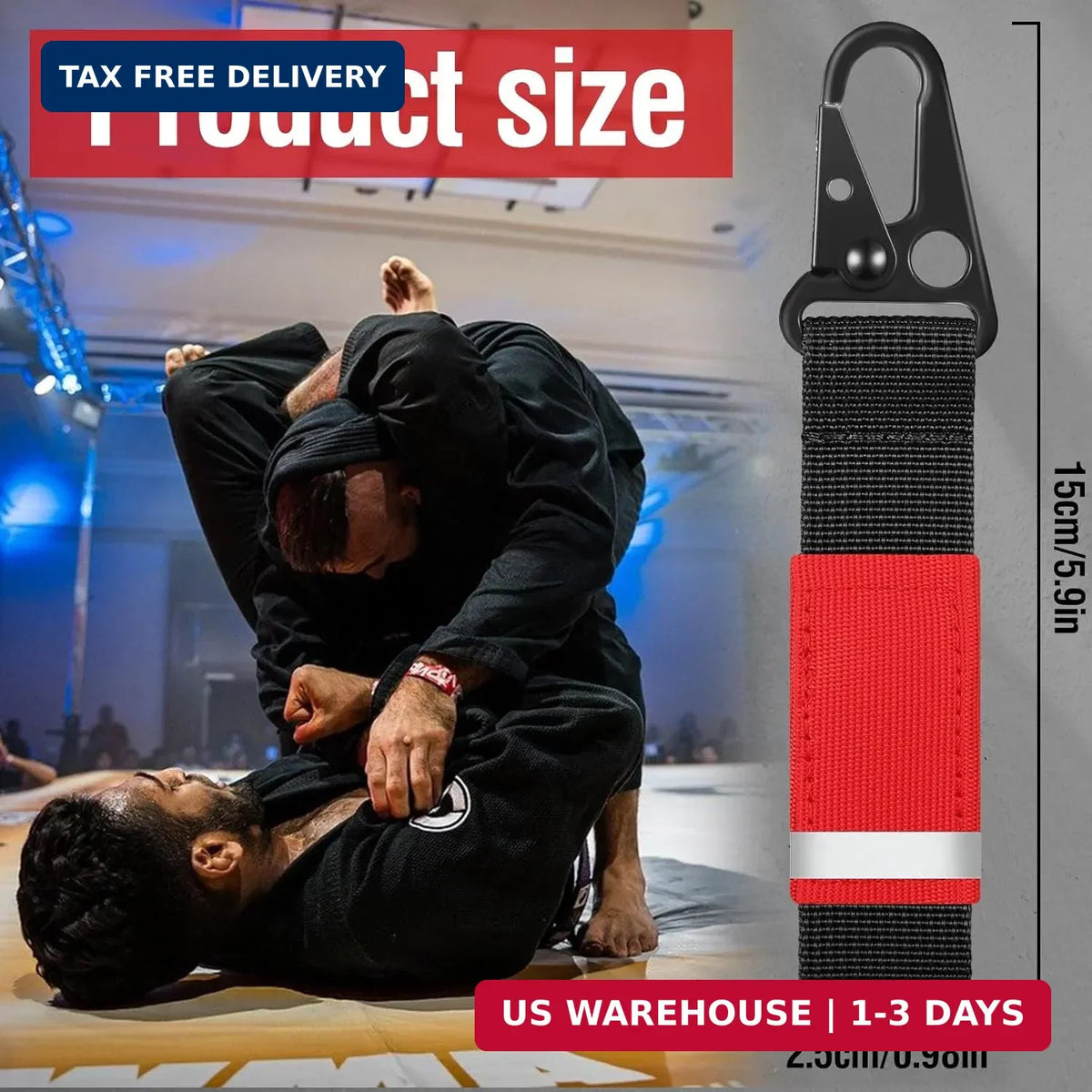 Jiu Jitsu Belt Keychain Set with Finger Tape - Martial Arts Gift for Men & Women