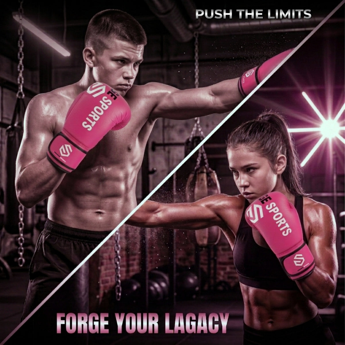 Pink Boxing Gloves for Training Muay Thai Kickboxing Synthetic Leather