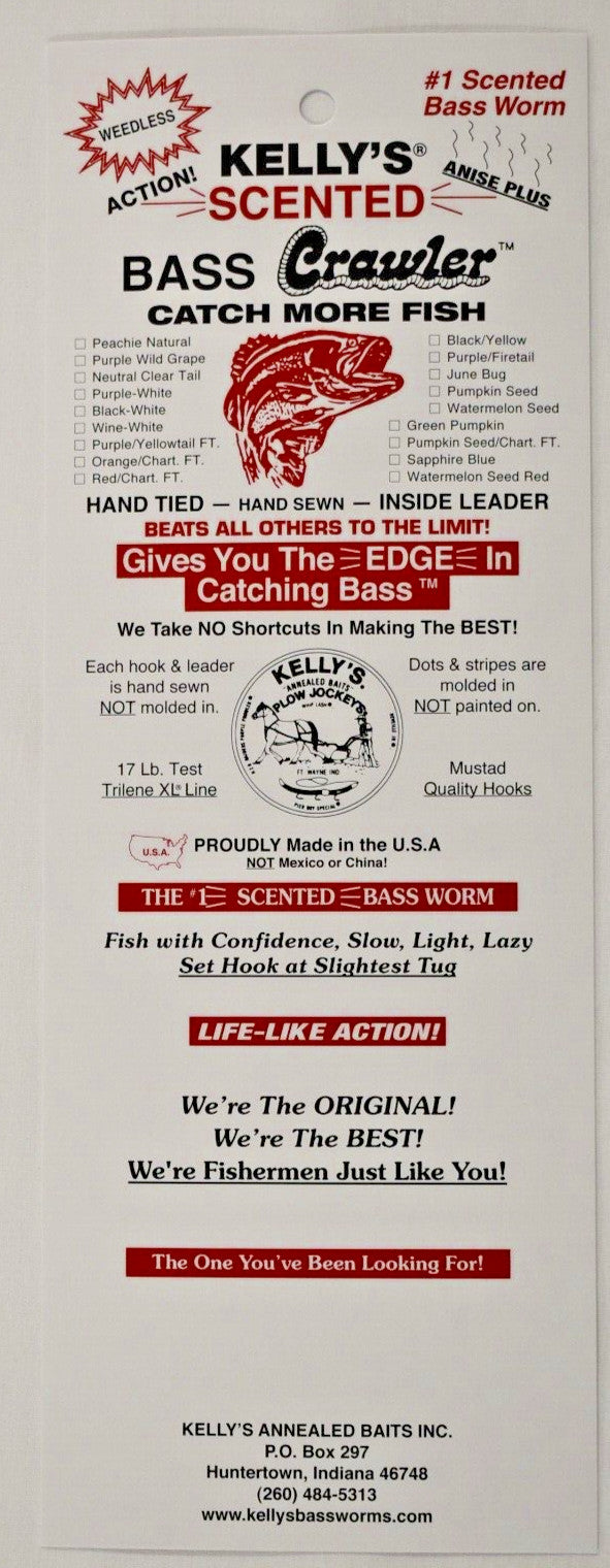 Pre-Rigged Bass Worms with Scented Crawler Baits - 12 Pack, Orange & Chartreuse