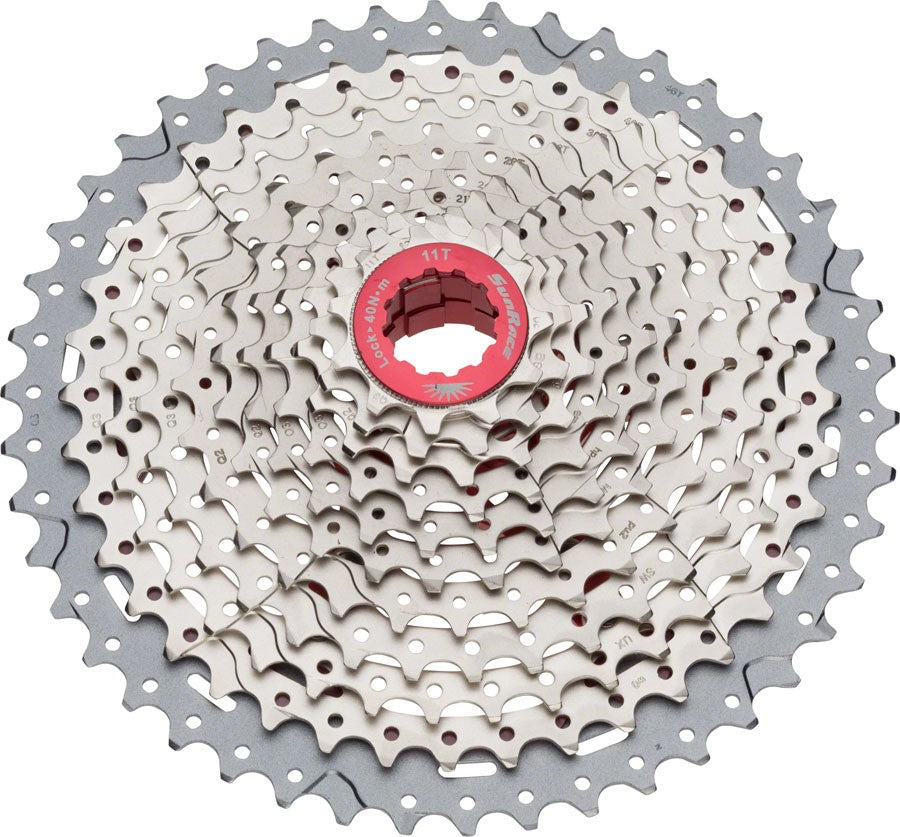 SunRace MX8 11-Speed Bike Cassette 11-46T Silver Wide Ratio Drivetrain