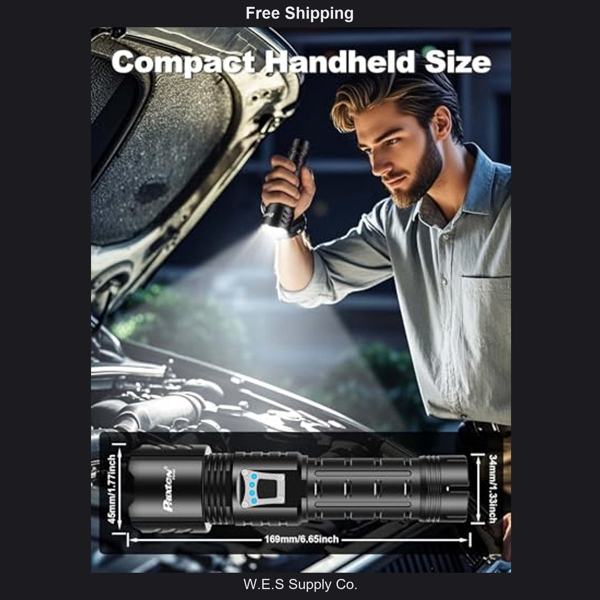 Rechargeable LED Flashlight 100000 Lumens Waterproof Long Range Camping