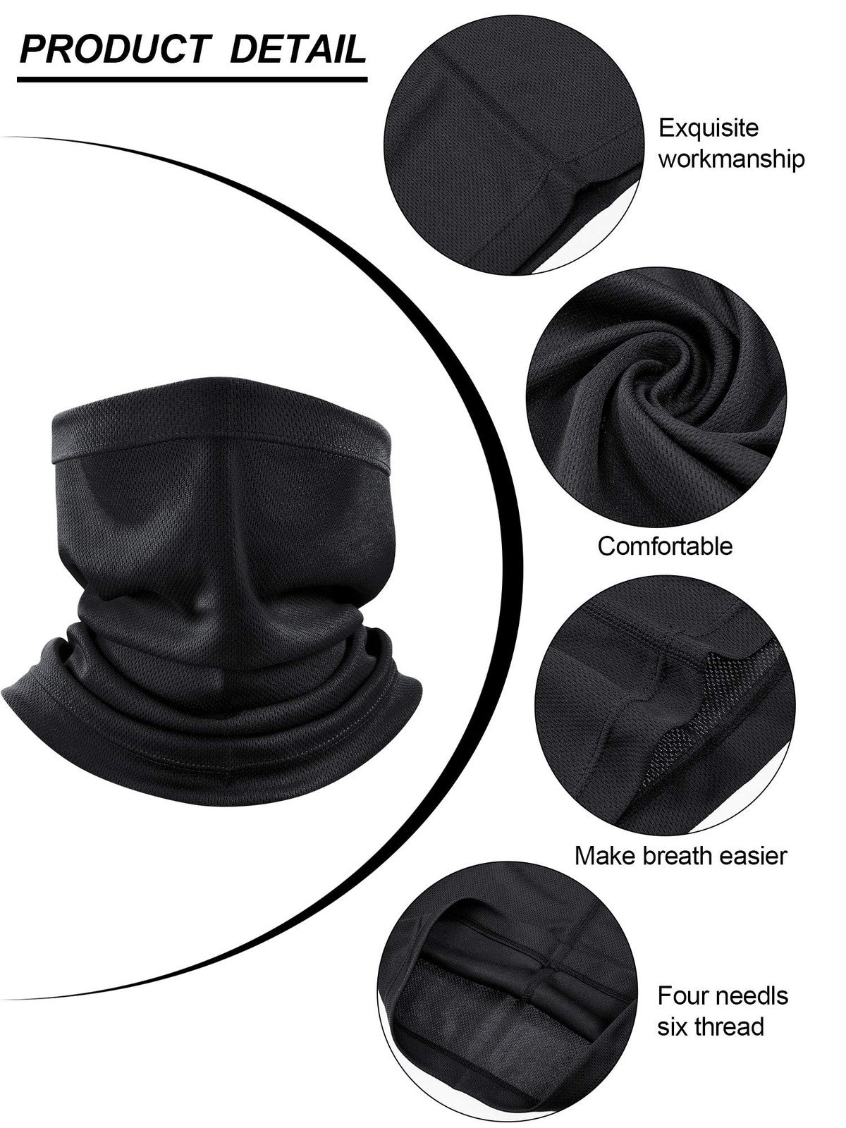 4-Pack Multifunctional Neck Gaiter Masks for Face and Head Protection
