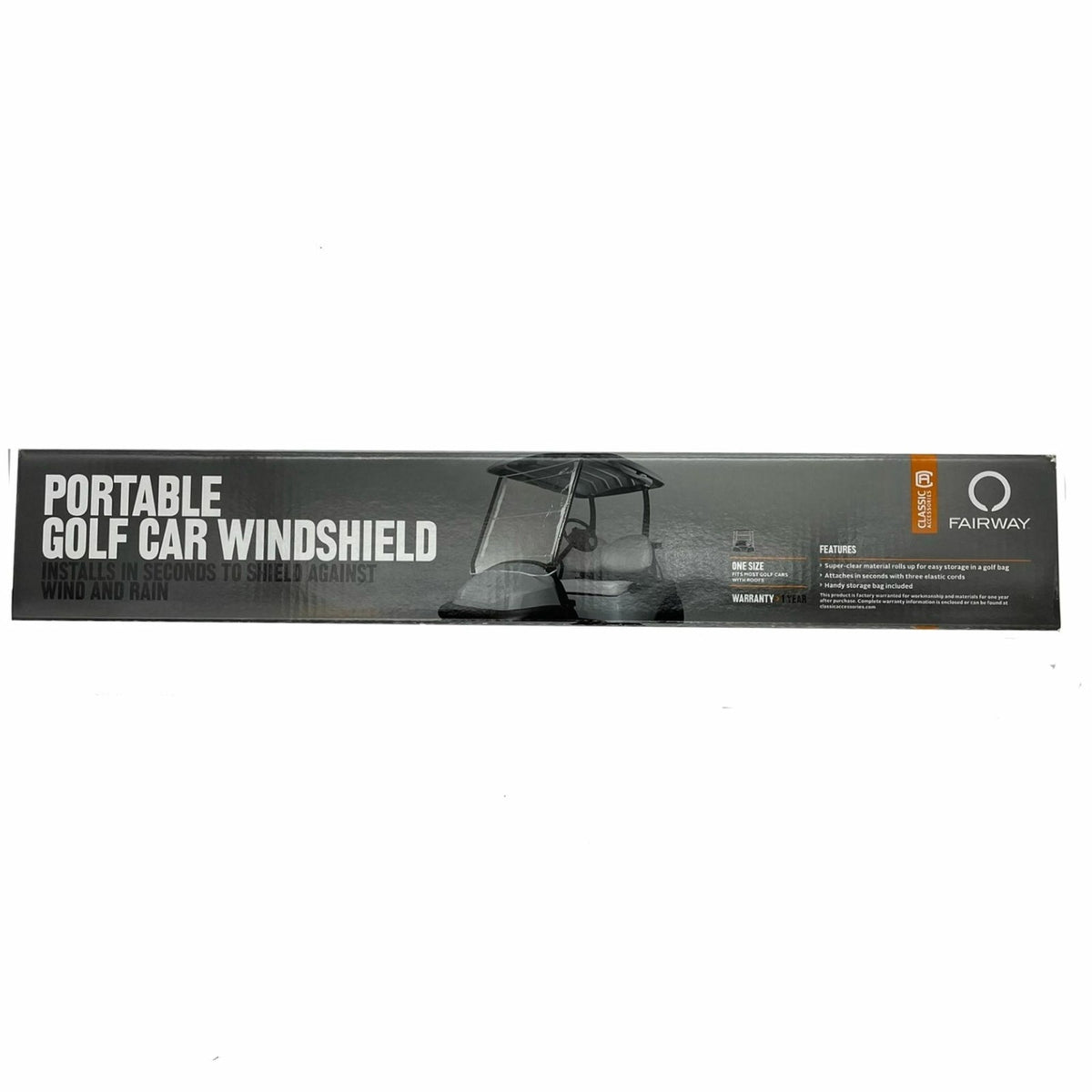Universal Golf Cart Windshield with Storage Bag - Portable Roll-Up Cover