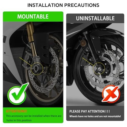 CNC Motorcycle Rear Axle Slider Protectors for Ninja, Z, YZF, Tracer, R Series