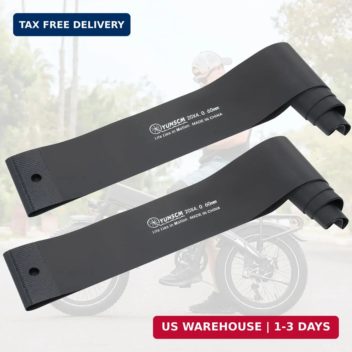 20x4 Fat Bike Rim Tape Liners - Heavy Duty PVC Tire Protectors, 2 Pack